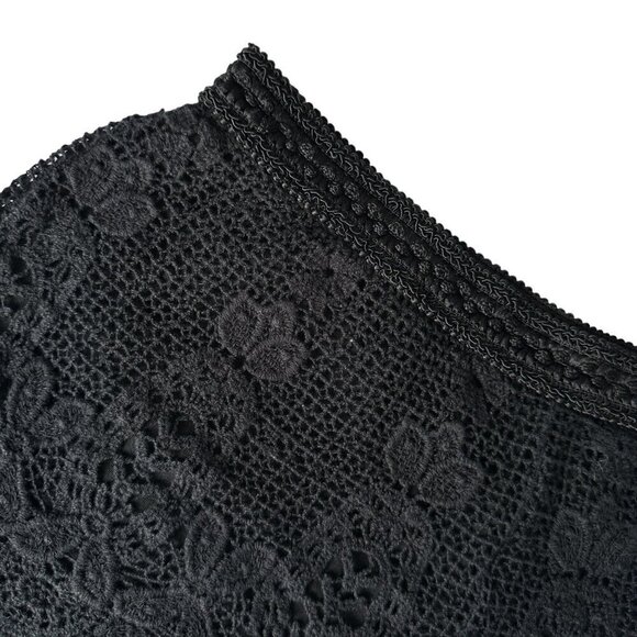 FIRE LOS ANGELES BOHEMIAN STYLE CROCHET SHORT SHORTS IN BLACK SZ S 100% COTTON - Picture 11 of 16